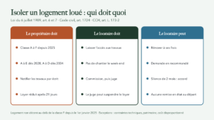 Isoler un logement loué : ce que le propriétaire doit faire, ce qu’il peut imposer, ce que le locataire peut entreprendre lui-même